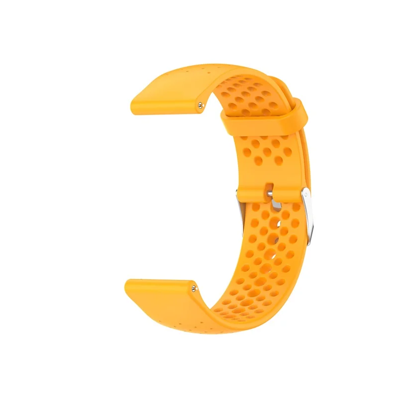 Silicone Breathable Watchband Adjustable Replacement Wrist Strap 22mm for Samsung Garmin Huawei Amazfit Smart Watch - Yellow