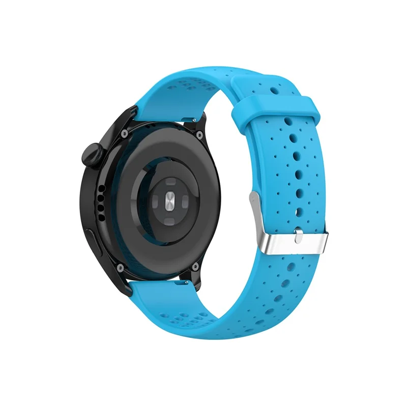 Silicone Breathable Watchband Adjustable Replacement Wrist Strap 22mm for Samsung Garmin Huawei Amazfit Smart Watch - Sky Blue