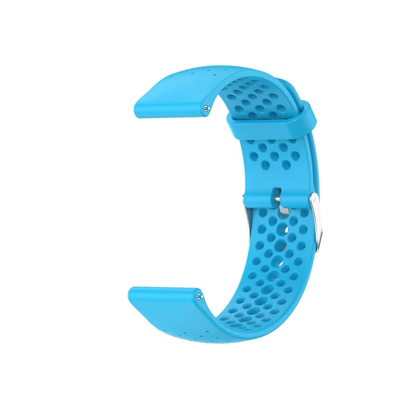 Silicone Breathable Watchband Adjustable Replacement Wrist Strap 22mm for Samsung Garmin Huawei Amazfit Smart Watch - Sky Blue