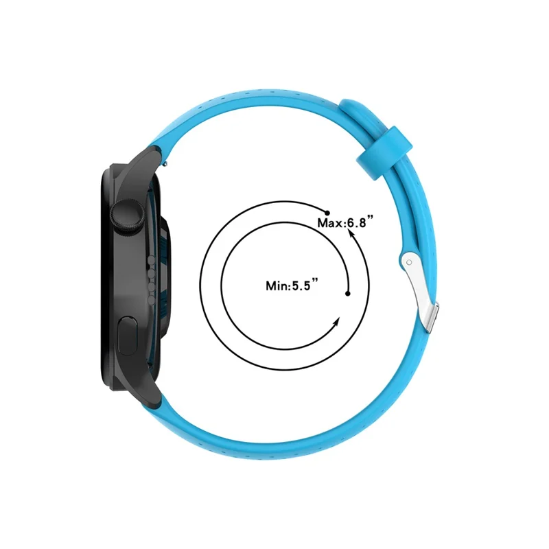 Silicone Breathable Watchband Adjustable Replacement Wrist Strap 22mm for Samsung Garmin Huawei Amazfit Smart Watch - Sky Blue