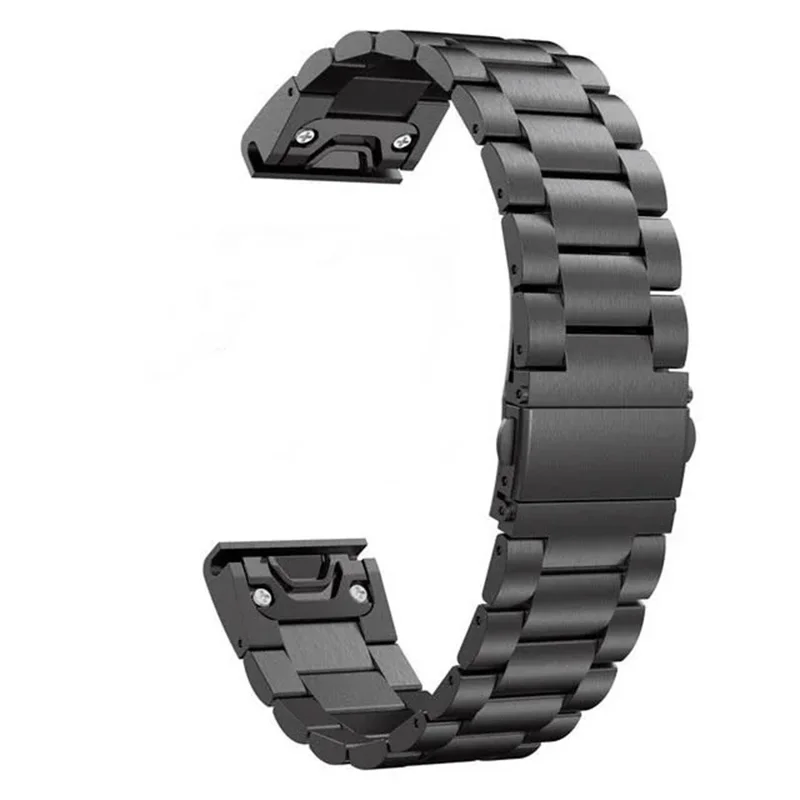 Cinturino per orologio a sgancio rapido da 22 mm per Garmin Fenix 8 Pro AMOLED 47 mm / 8 47 mm / Fenix E 47 mm con cinturino in lega di titanio integrato a 3 perline con chiusura a fibbia - Nero