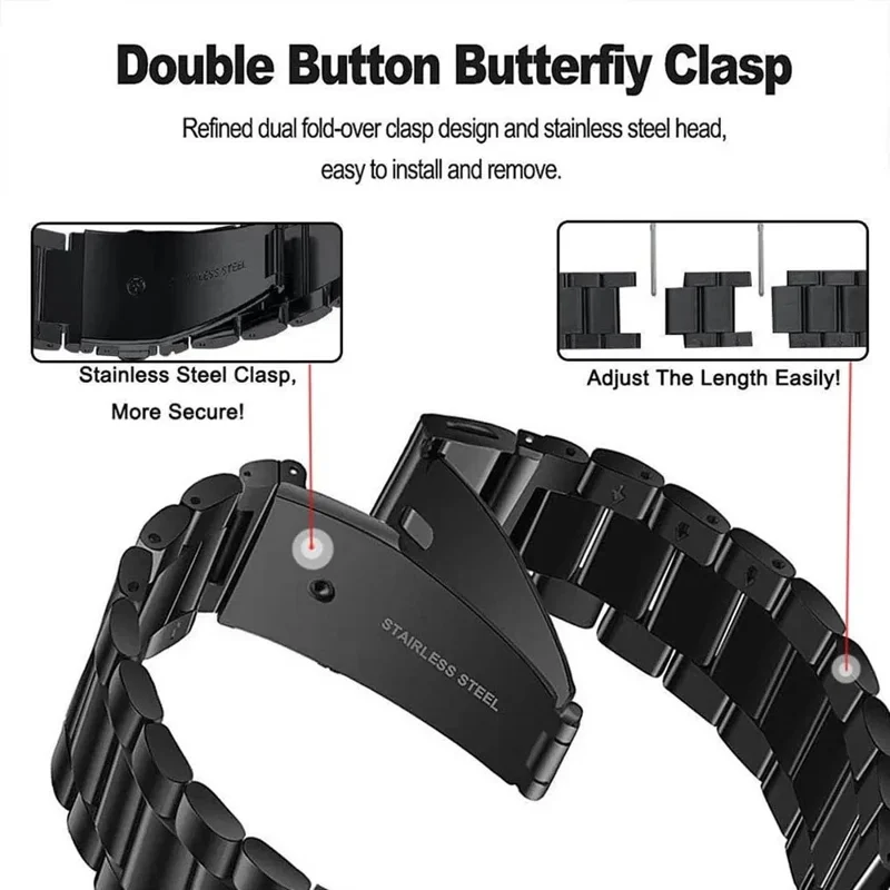 Cinturino per orologio a rilascio rapido da 26 mm per Garmin Fenix 8 Pro AMOLED 51 mm / 8 51 mm / Enduro 3 / Enduro 2 con cinturino in lega di titanio integrato a 3 perline con chiusura pieghevole - Nero