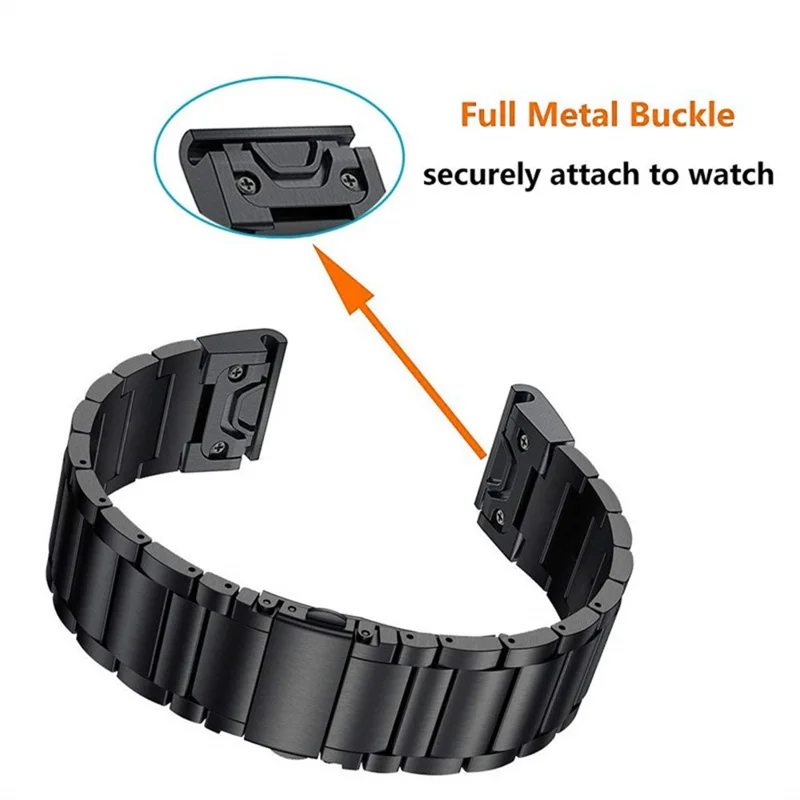 Cinturino per orologio a sgancio rapido da 20 mm per Garmin Fenix 8 43 mm / Descent MK3 / MK3i Cinturino in lega di titanio integrato a 3 perline con chiusura a piegatura - Nero