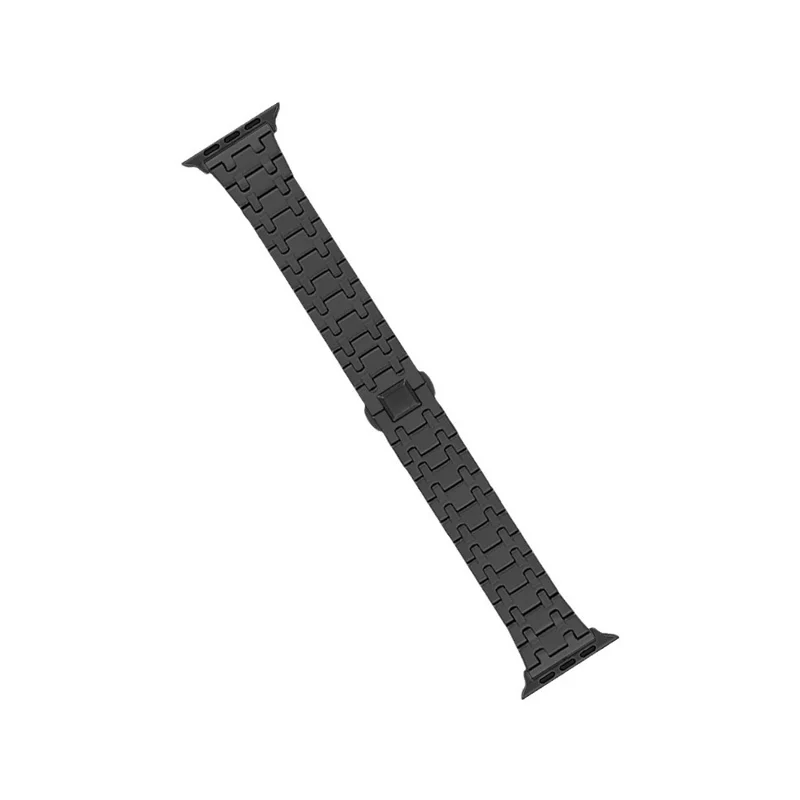 Cinturino in lega di titanio per Apple Watch Ultra 3 2 1 49mm / Serie 11 10 46mm / 9 8 7 45mm / SE3 SE2 SE 6 5 4 44mm / 3 2 1 42mm Chiusura a farfalla Cinturino di ricambio - Nero