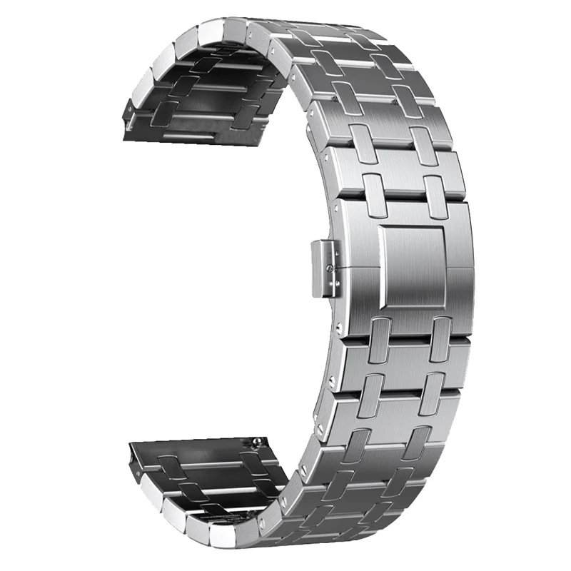 Titanium Alloy Watch Band for Apple Watch Series 11 10 42mm  /  9 8 7 41mm  /  SE3 SE2 SE 6 5 4 40mm  /  3 2 1 38mm Butterfly Clasp Replacement Strap - Silver