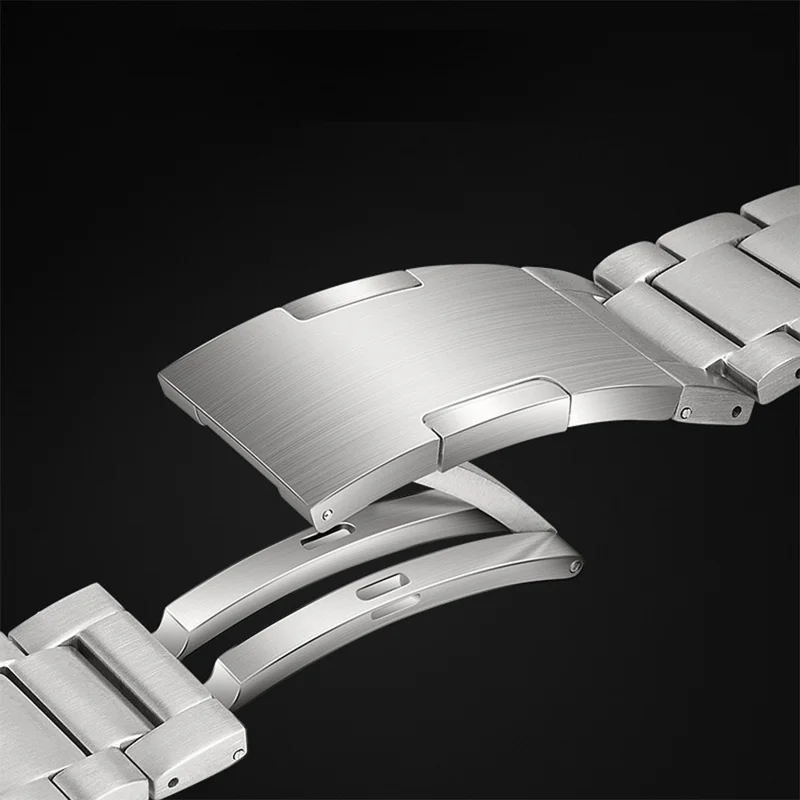Titanium Alloy Watch Band for Samsung Galaxy Watch8 44mm / 40mm / 8 Classic 46mm Quick Release 3-Section Link Wrist Strap - Silver