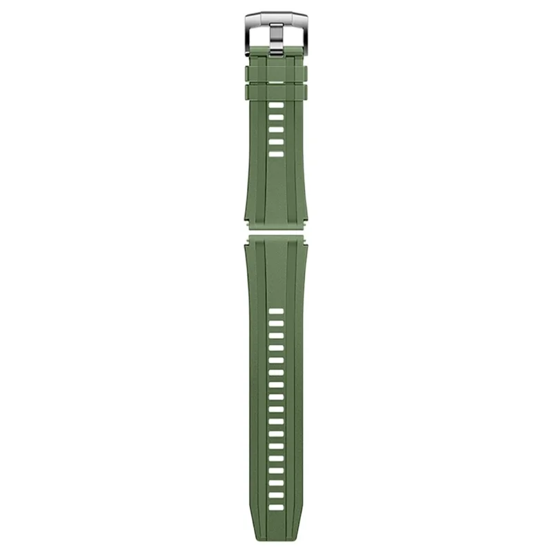 22mm Fluorine Rubber Sport Watch Band for Huawei Watch GT 5 / 5 Pro / 4 46mm / Samsung Galaxy Watch3 45mm Quick Release Wrist Strap - Green / Silver