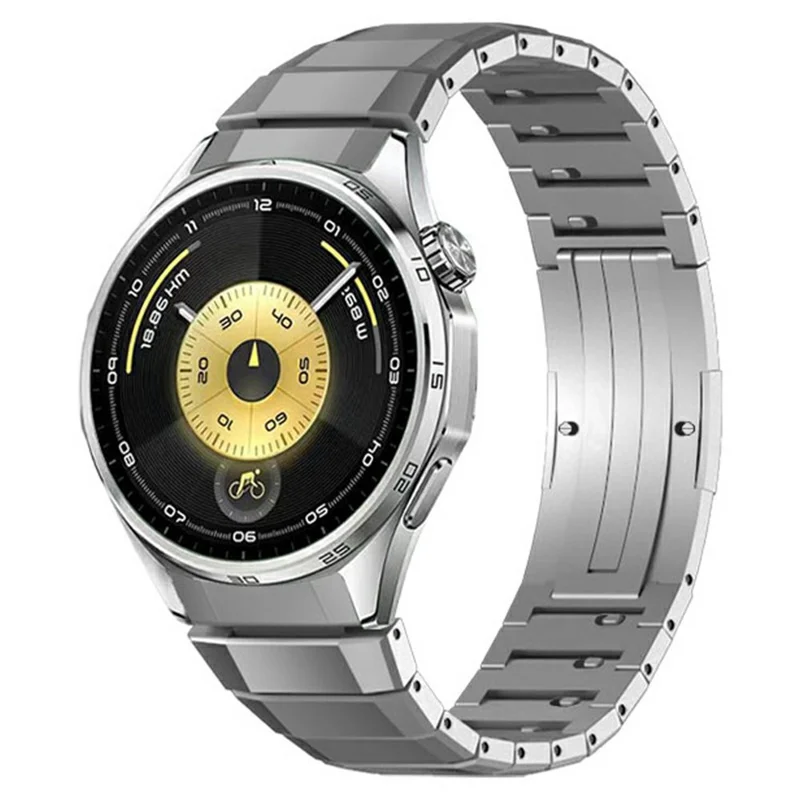 For Huawei Watch GT 6 46mm Stainless Steel Watch Strap 1-Bead Replacement Wrist Band - Silver