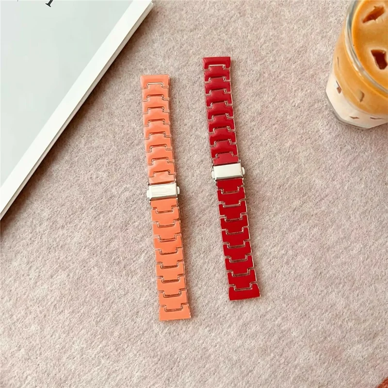 20mm Glückliche Farbdesign-Armband für Samsung Galaxy Watch7 44mm / 40mm Ersatz PC-Riemen mit Edelstahl-Schnalle - Rot