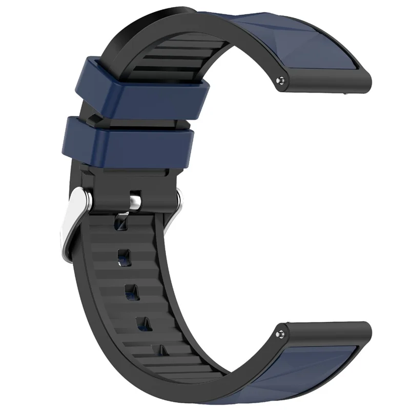 Bracelet de montre double couleur 20 mm pour Samsung Galaxy Watch7 44 mm / 40 mm Bracelet en silicone réglable - Bleu nuit / Noir