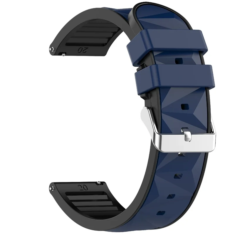 Bracelet de montre double couleur 20 mm pour Samsung Galaxy Watch7 44 mm / 40 mm Bracelet en silicone réglable - Bleu nuit / Noir