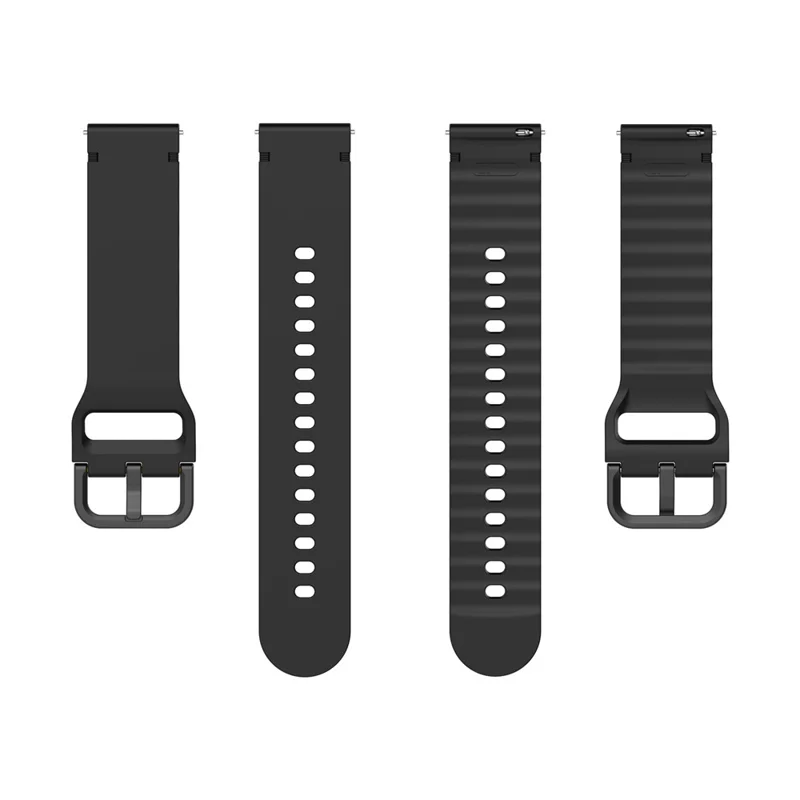 حزام سيليكون 22 مم لجهاز Garmin Forerunner 570 بحجم 47 مم / Forerunner 970 / 265 / 255، حزام ساعة بديل سريع الإطلاق - أسود