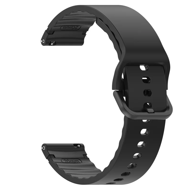 20mm Silikonband für Samsung Galaxy Watch7 44mm / 40mm / 6 Classic 43mm / 47mm Schnellverschluss-Ersatzarmband - Schwarz