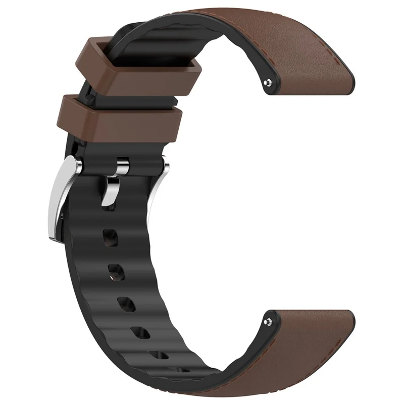 22 мм PU + силиконовый ремешок для Garmin Forerunner 570 47 мм / Forerunner 970 / 265 / 255 Сменные ремешки для часов - Кофе