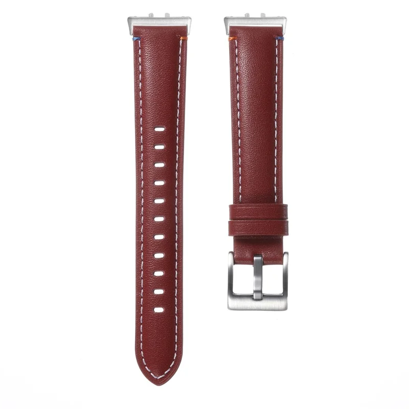 Per Samsung Galaxy Fit3 Genuine Leather Watch Band Color Thread Regolabile Cinturino - Vino Rosso