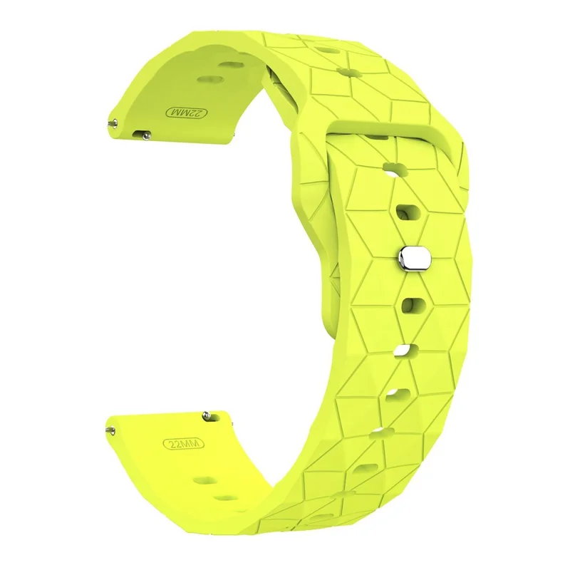 22-миллиметровый силиконовый ремешок с футбольным узором для часов Huawei Watch GT 6 / 5 Pro / 5 / 4 46 мм, быстросъемный - флуоресцентно-желтый