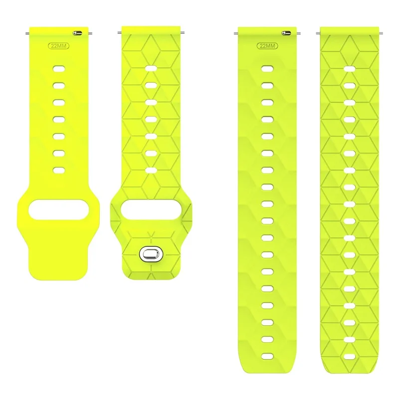 22-миллиметровый силиконовый ремешок с футбольным узором для часов Huawei Watch GT 6 / 5 Pro / 5 / 4 46 мм, быстросъемный - флуоресцентно-желтый