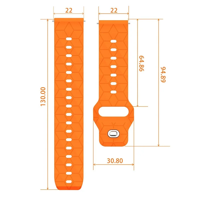22-миллиметровый силиконовый ремешок с футбольным узором для часов Huawei Watch GT 6 / 5 Pro / 5 / 4 46 мм, быстросъемный - флуоресцентно-желтый