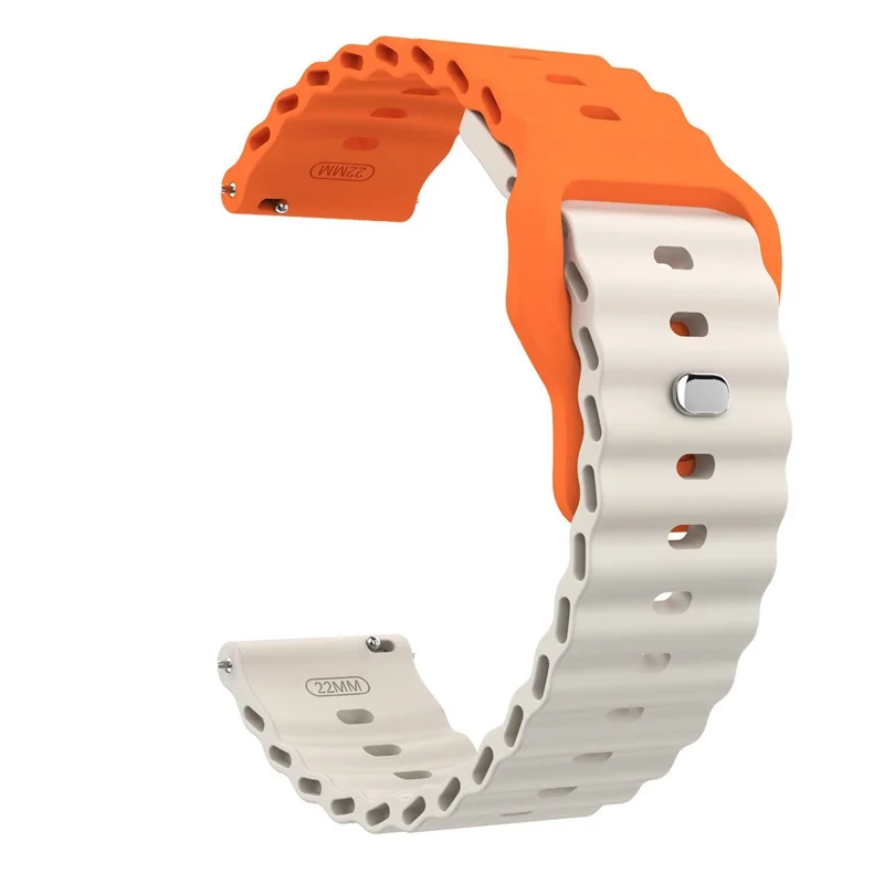Cinturino in silicone a motivo ondulato da 22 mm per Huawei Watch GT 6 / 5 Pro / 5 / 4 46 mm Cinturino per orologio con sgancio rapido - Arancione / Starlight