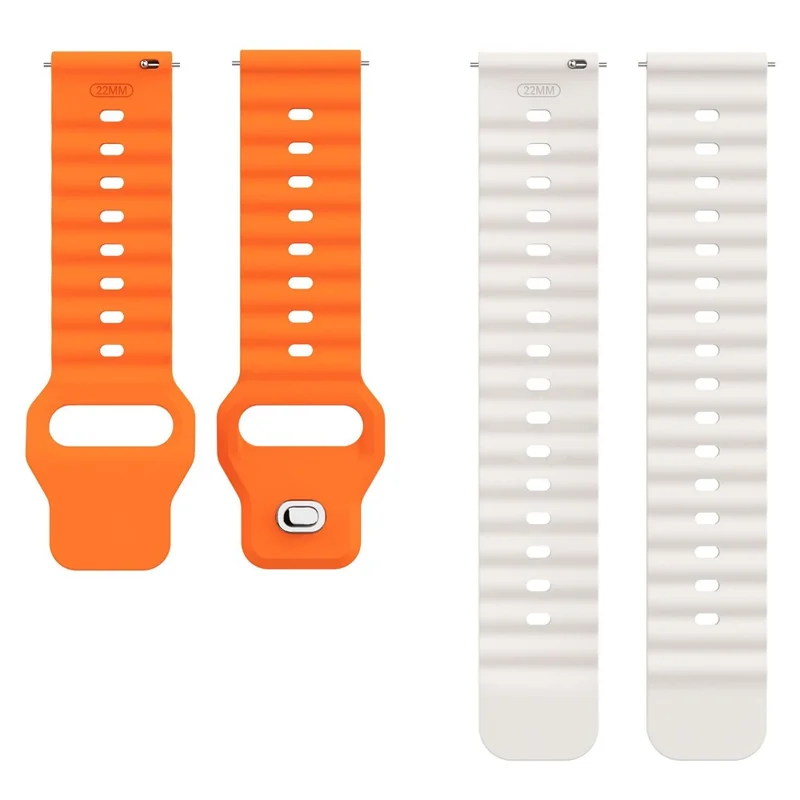 Cinturino in silicone a motivo ondulato da 22 mm per Huawei Watch GT 6 / 5 Pro / 5 / 4 46 mm Cinturino per orologio con sgancio rapido - Arancione / Starlight
