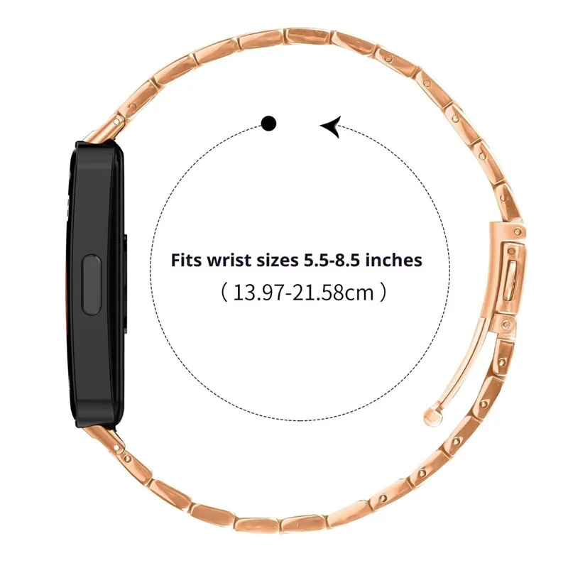 Bat Design Electroplate Color Watch Strap for Xiaomi Smart Band 10 / 9 / 8 Stainless Steel Adjustable Band with Folding Clasp - Gold