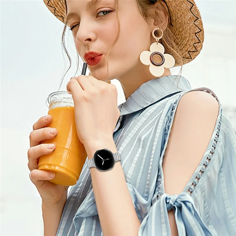 Bat Design Silver Watch Strap for Samsung Galaxy Watch8 44mm / 40mm / 8 Classic 46mm Stainless Steel Adjustable Band with Folding Clasp