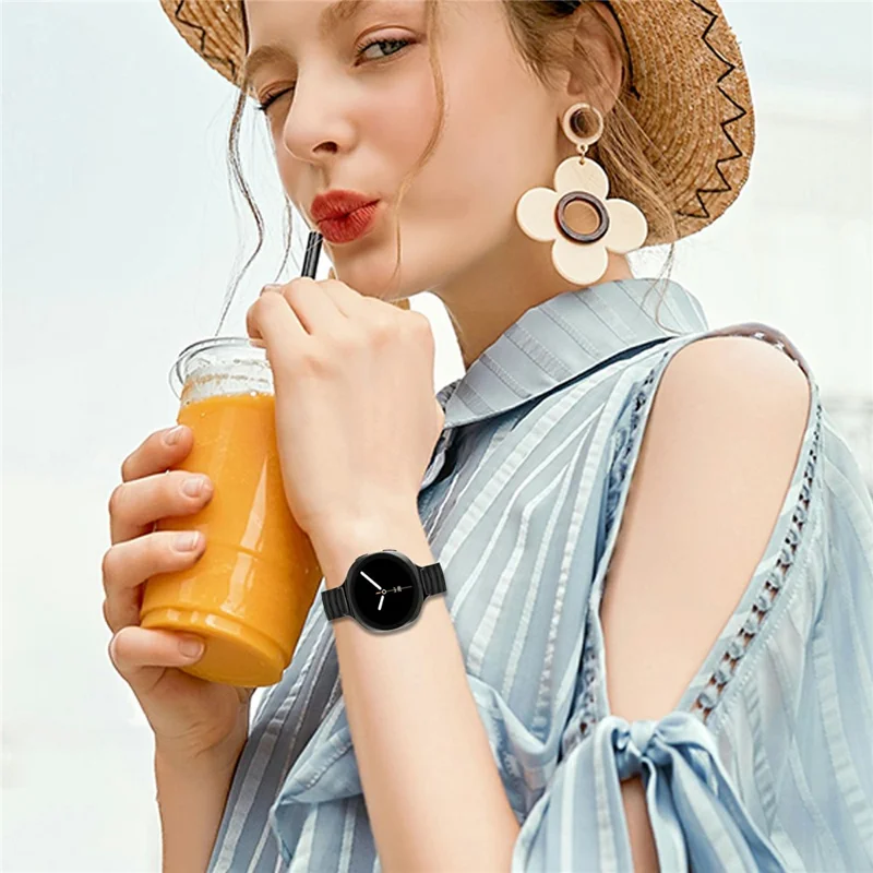 Bat Design Black Watch Strap for Samsung Galaxy Watch8 44mm / 40mm / 8 Classic 46mm Stainless Steel Adjustable Band with Folding Clasp