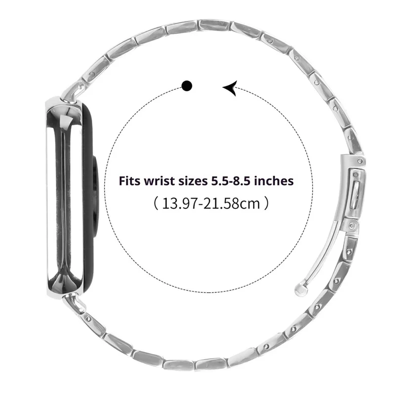 Bat Design Silver Watch Strap for Xiaomi Smart Band 9 Pro / 8 Pro Stainless Steel Adjustable Band with Folding Clasp