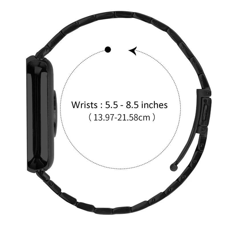 Bat Design Black Watch Strap for Xiaomi Smart Band 9 Pro / 8 Pro Stainless Steel Adjustable Band with Folding Clasp
