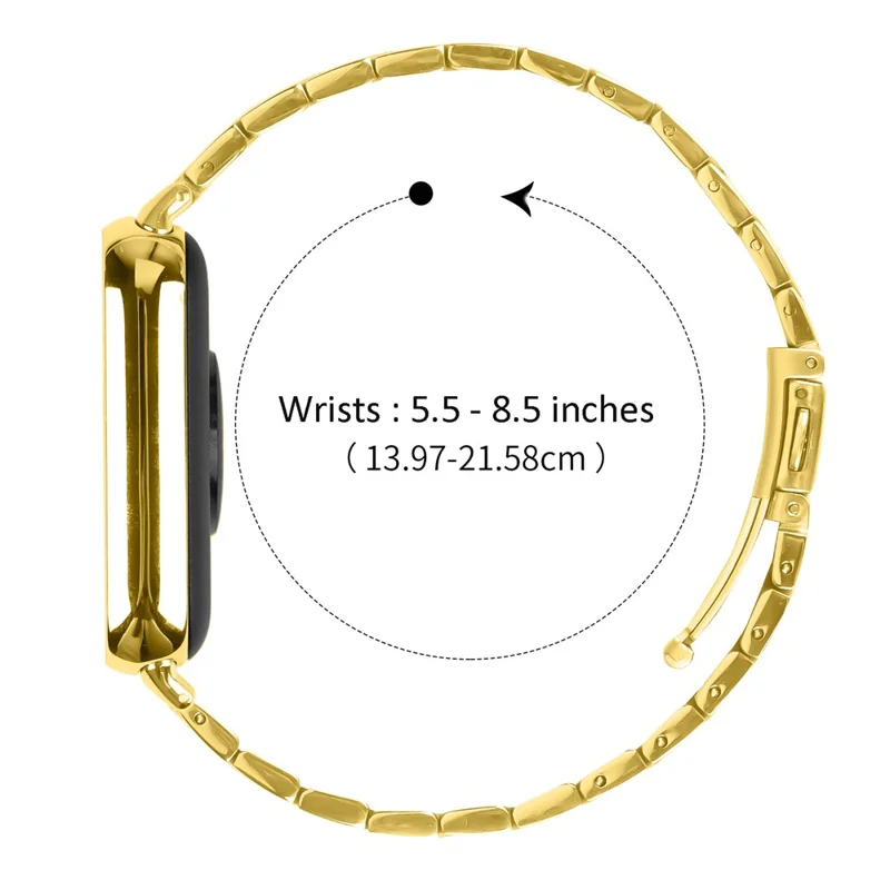 Bat Design Electroplate Color Watch Strap for Xiaomi Smart Band 9 Pro / 8 Pro Stainless Steel Adjustable Band with Folding Clasp - Gold