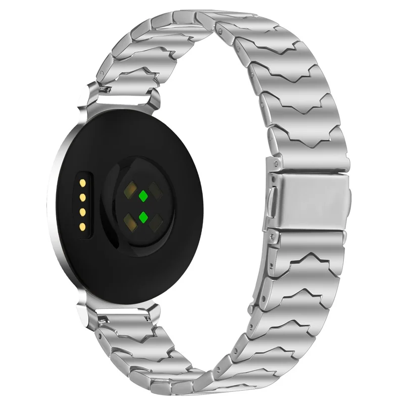 Bat Design Silver Watch Strap for Garmin Lily 2 Stainless Steel Adjustable Band with Folding Clasp