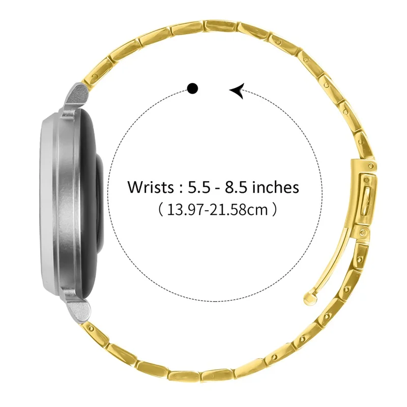 Bat Design Electroplate Color Watch Strap for Garmin Lily 2 Stainless Steel Adjustable Band with Folding Clasp - Gold