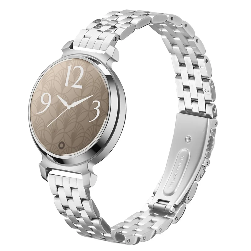 Pulseira de Relógio de 5 Contas Fina para Garmin Lily 2 Pulseira de Aço Inoxidável Prata