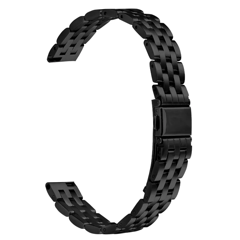 For Garmin Lily 2 Watch Band Slim Five-Bead Stainless Steel Black Strap