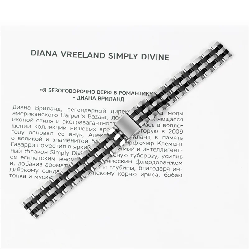 Slim 5-Bead Watch Band For Garmin Lily 2 Stainless Steel Strap - Silver / Black