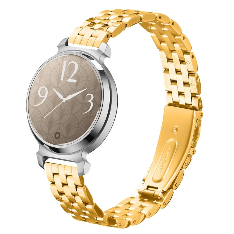 Slim 5-Bead Watch Band For Garmin Lily 2 Stainless Steel Strap - Gold