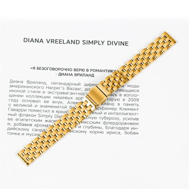 Slim 5-Bead Watch Band For Garmin Lily 2 Stainless Steel Strap - Gold