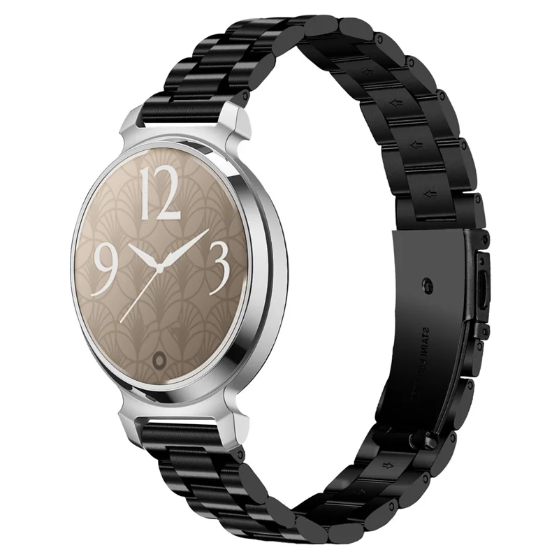 Cinturino di ricambio a tre perline per orologio Garmin Lily 2 Black Stainless Steel