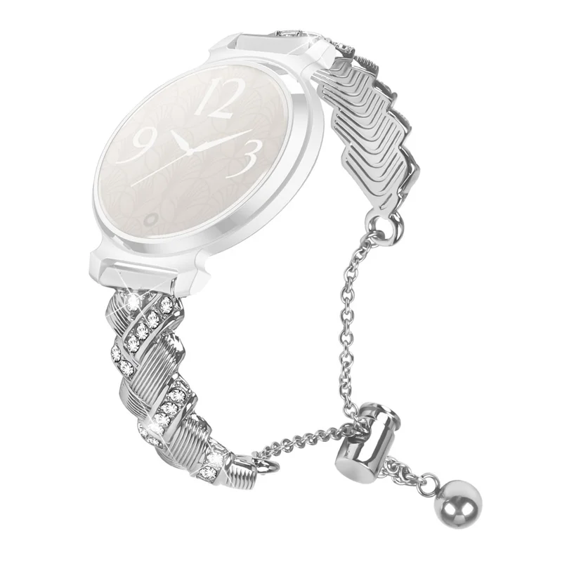 Garmin Lily 2 Silber Rhinestone Herz Design Zinklegierung Uhrarmband Gleitarmband