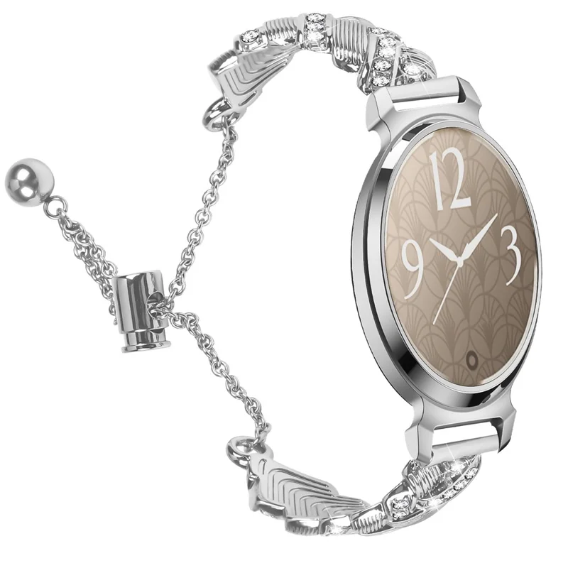 Garmin Lily 2 Silber Rhinestone Herz Design Zinklegierung Uhrarmband Gleitarmband