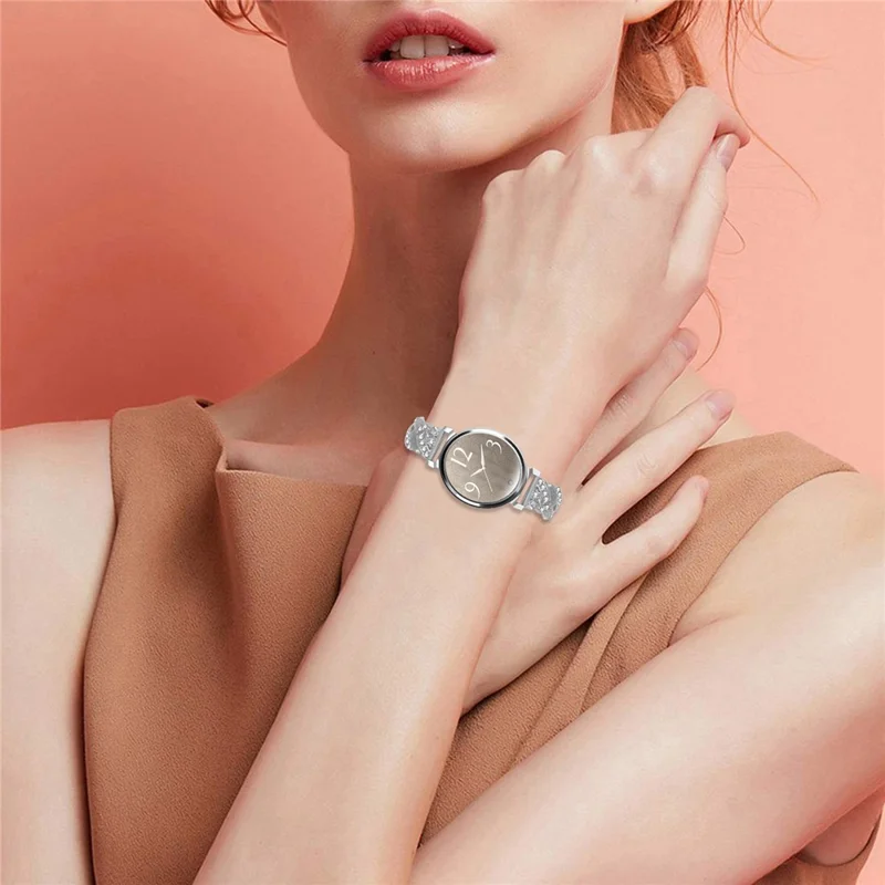 Garmin Lily 2 Silber Rhinestone Herz Design Zinklegierung Uhrarmband Gleitarmband