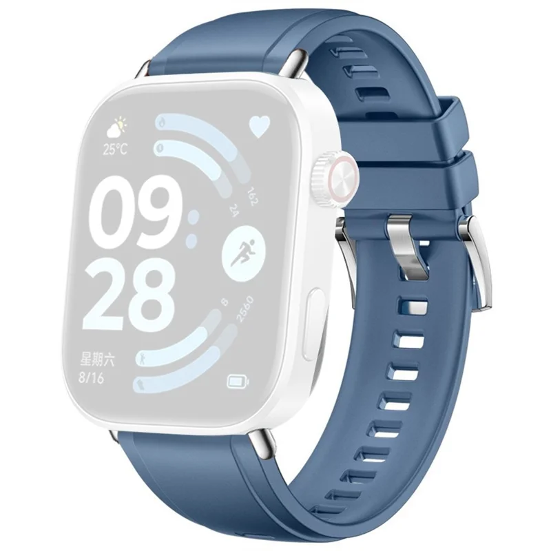 Silicone Watch Band for Xiaomi Redmi Watch 6 / 5 / 4 / Smart Band 9 Pro / 8 Pro Replacement Strap Quick Release Button Design - Blue