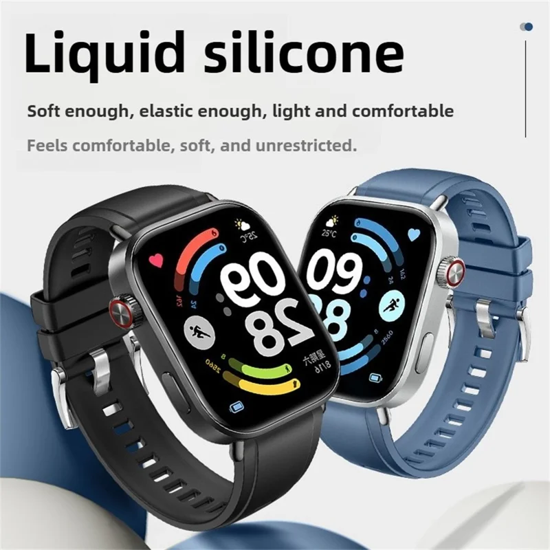 Silicone Watch Band for Xiaomi Redmi Watch 6 / 5 / 4 / Smart Band 9 Pro / 8 Pro Replacement Strap Quick Release Button Design - Blue