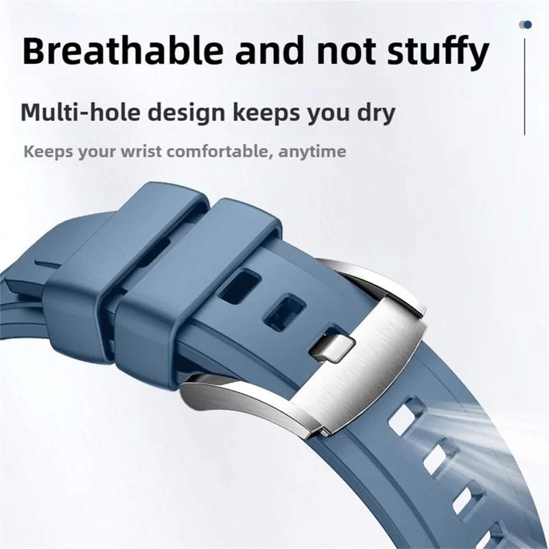 Silicone Watch Band for Xiaomi Redmi Watch 6 / 5 / 4 / Smart Band 9 Pro / 8 Pro Replacement Strap Quick Release Button Design - Blue