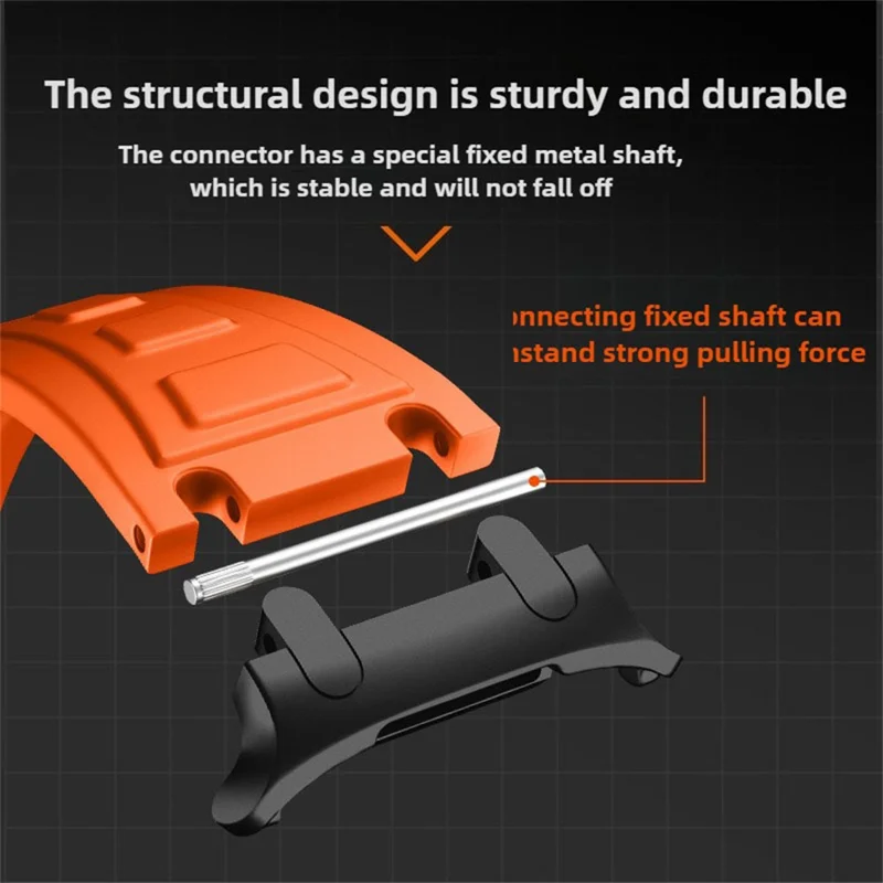 For Samsung Galaxy Watch Ultra (2025) 47mm / Ultra 47mm Armor Silicone Watch Band Adjustable Strap Durable Protection - Orange