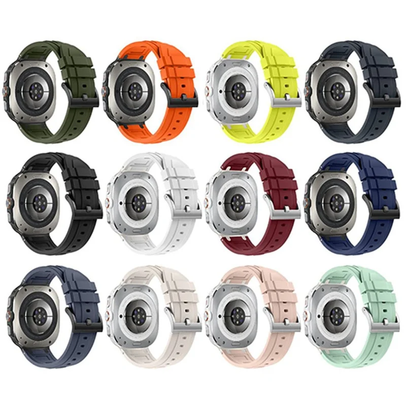 For Samsung Galaxy Watch Ultra (2025) 47mm / Ultra 47mm Armor Silicone Watch Band Adjustable Strap Durable Protection - Orange