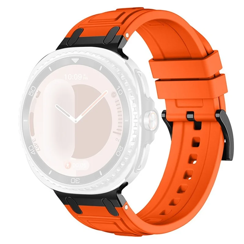 Armor Silicone Watch Band for Samsung Galaxy Watch8 44mm / 40mm / 8 Classic 46mm Adjustable Strap Durable Protection - Orange