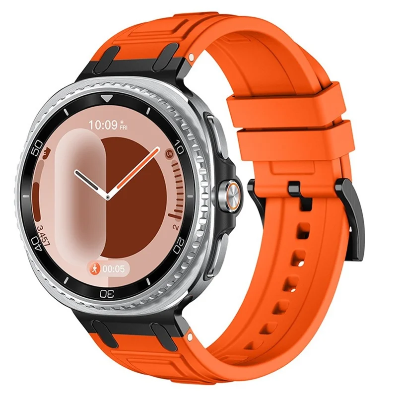 Armor Silicone Watch Band for Samsung Galaxy Watch8 44mm / 40mm / 8 Classic 46mm Adjustable Strap Durable Protection - Orange