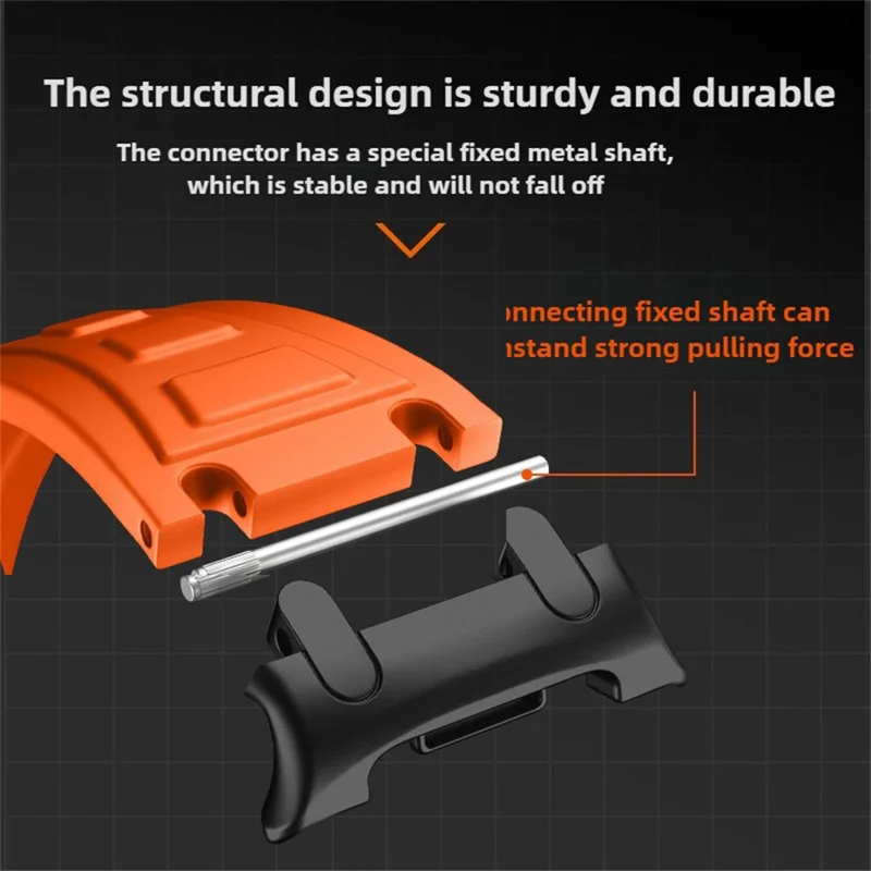 Armor Silicone Watch Band for Samsung Galaxy Watch8 44mm / 40mm / 8 Classic 46mm Adjustable Strap Durable Protection - Orange