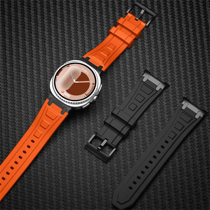 Armor Silicone Watch Band for Samsung Galaxy Watch8 44mm / 40mm / 8 Classic 46mm Adjustable Strap Durable Protection - Orange